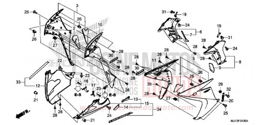 MIDDLE COWL/UNDER COWL CBR650FAE de 2014